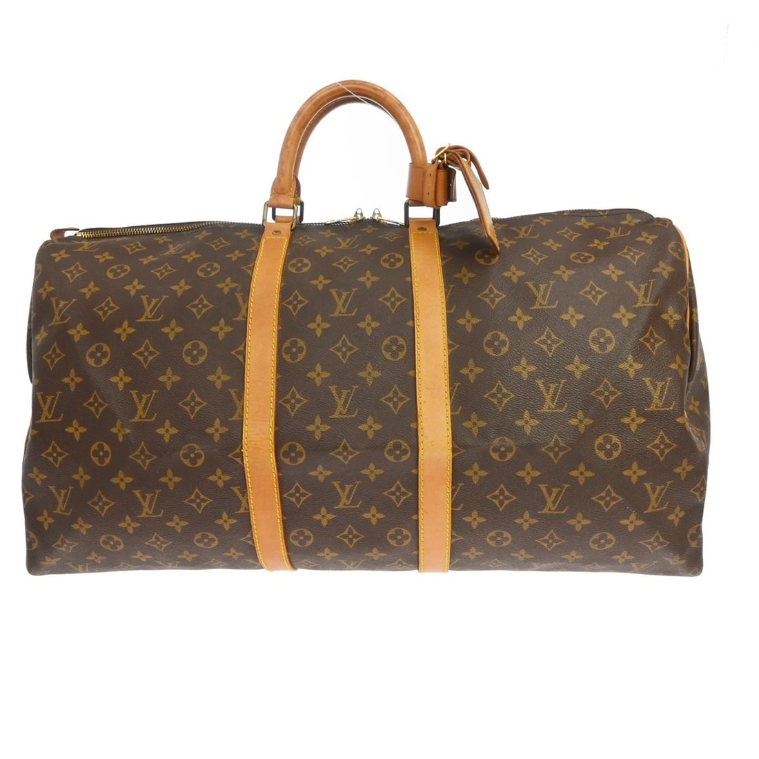 Louis Vuitton Keepall Canvas Travel Bag 55cm x 30cm x 25cm: Louis Vuitton Keepall Canvas Travel Bag 55cm x 30cm x 25cm This Louis Vuitton Keepall Bag features the iconic Monogram Canvas in brown and is designed for unisex use. Crafted in France, the bag shows 