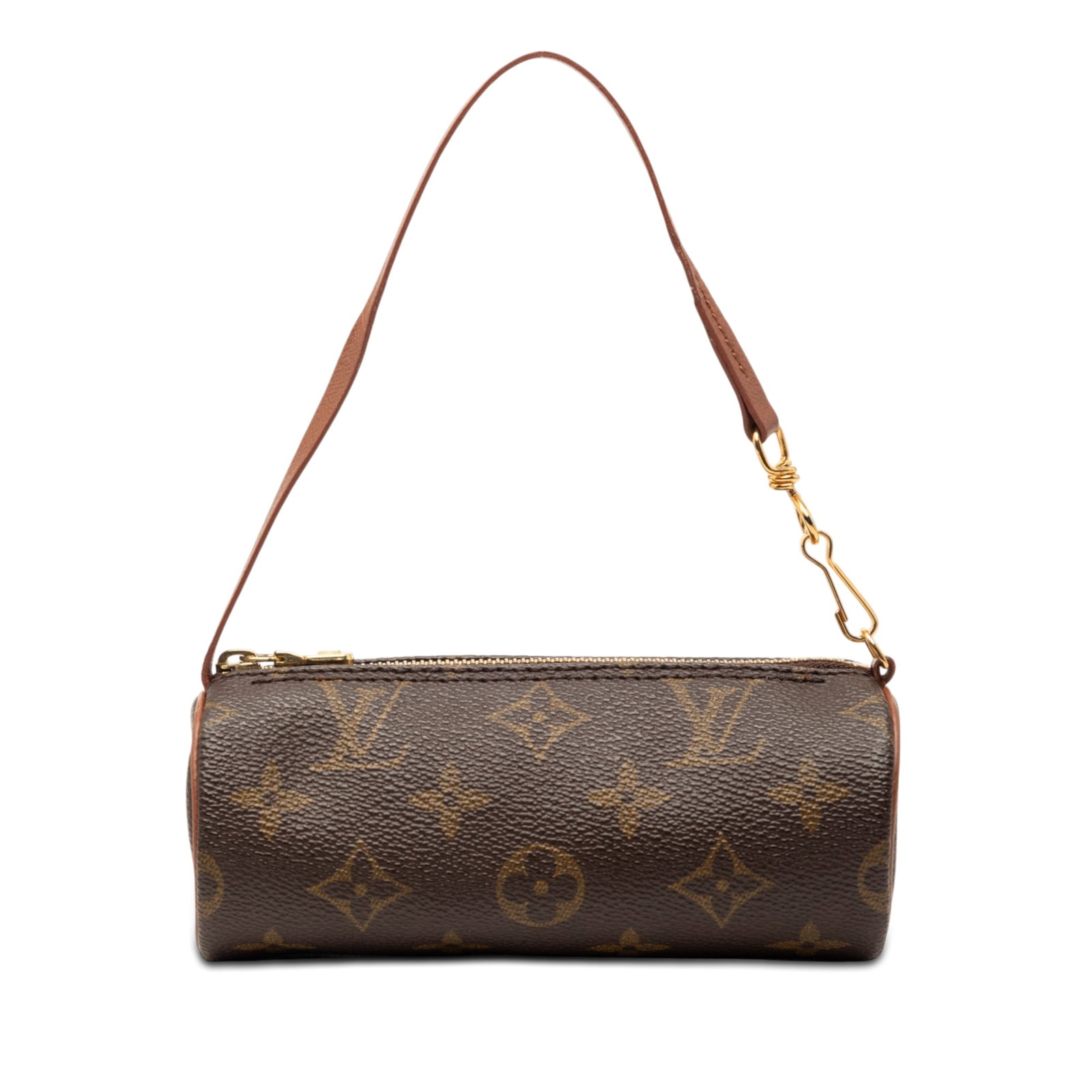 Louis Vuitton monogram canvas zip pouch Papillon Pochette: Louis Vuitton monogram canvas zip pouch Papillon Pochette This Louis Vuitton Monogram Papillon Pochette features the iconic monogram canvas body complemented by leather trim. It is designed with a fla