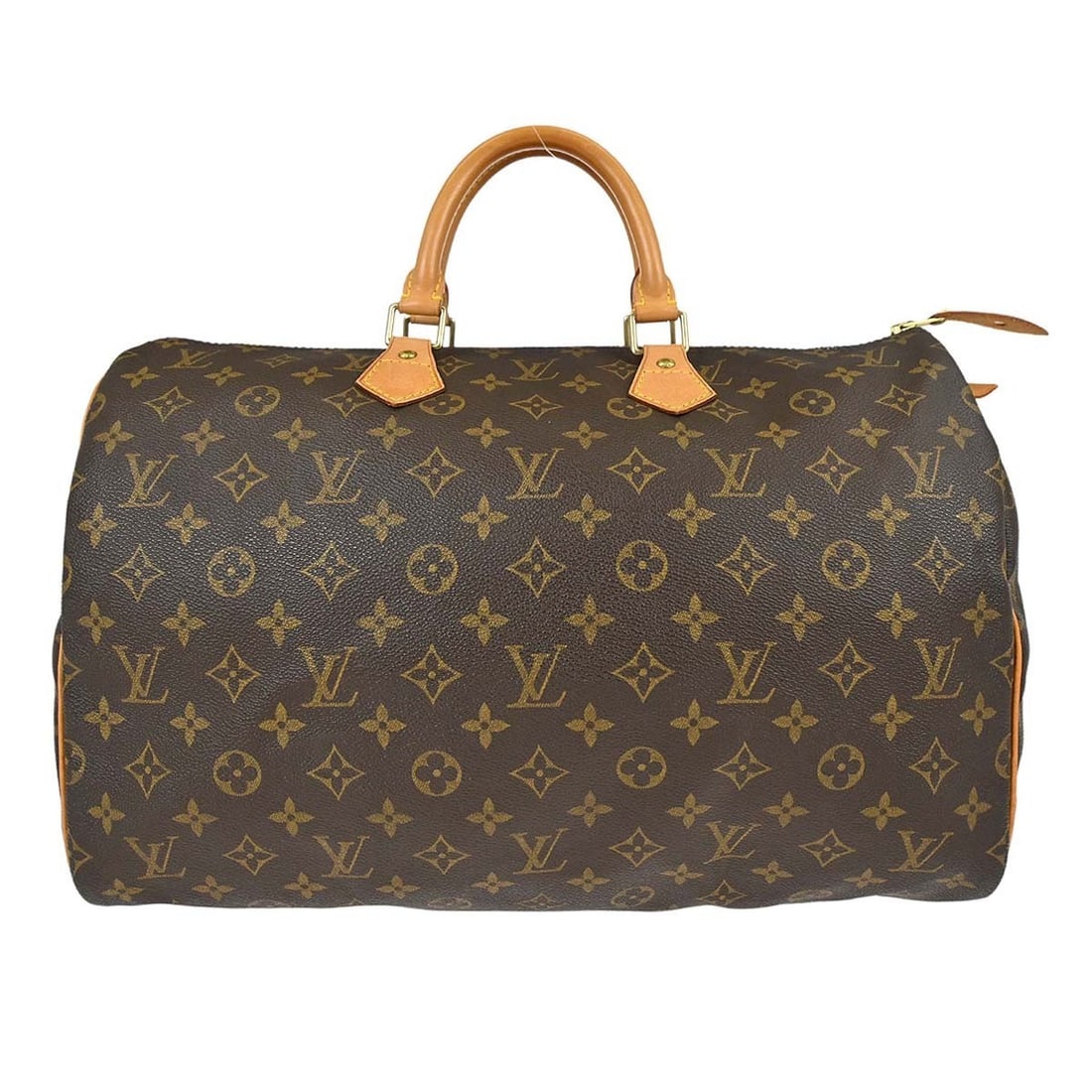 Louis Vuitton Speedy 40 Monogram Canvas Brown Handbag: Louis Vuitton Speedy 40 Monogram Canvas Brown Handbag This is a Louis Vuitton Speedy 40 duffle handbag crafted from monogram canvas leather. Featuring the iconic monogram pattern, this large-sized bag