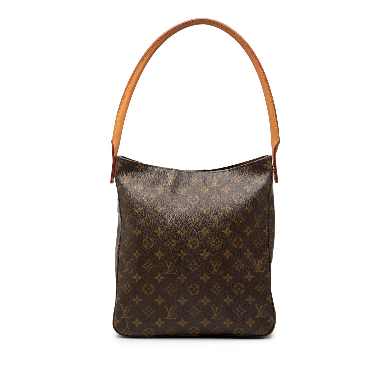 Monogram Canvas Looping GM Shoulder Bag by Louis Vuitton: Monogram Canvas Looping GM Shoulder Bag by Louis Vuitton The Louis Vuitton Monogram Looping GM features a classic monogram canvas body paired with a rolled vachetta leather shoulder strap. It is desig