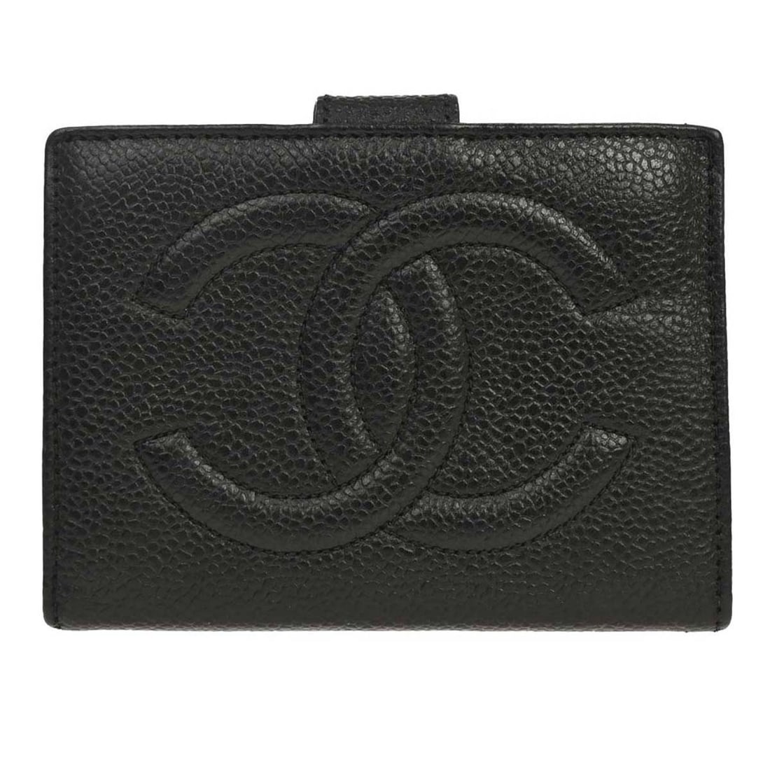 CHANEL Black Calfskin Women Wallet Logo Bifold: CHANEL Black Calfskin Women Wallet Logo Bifold This Chanel bifold wallet is crafted from black calfskin and features the iconic logo accent. Designed for women, it offers a sophisticated and compact o