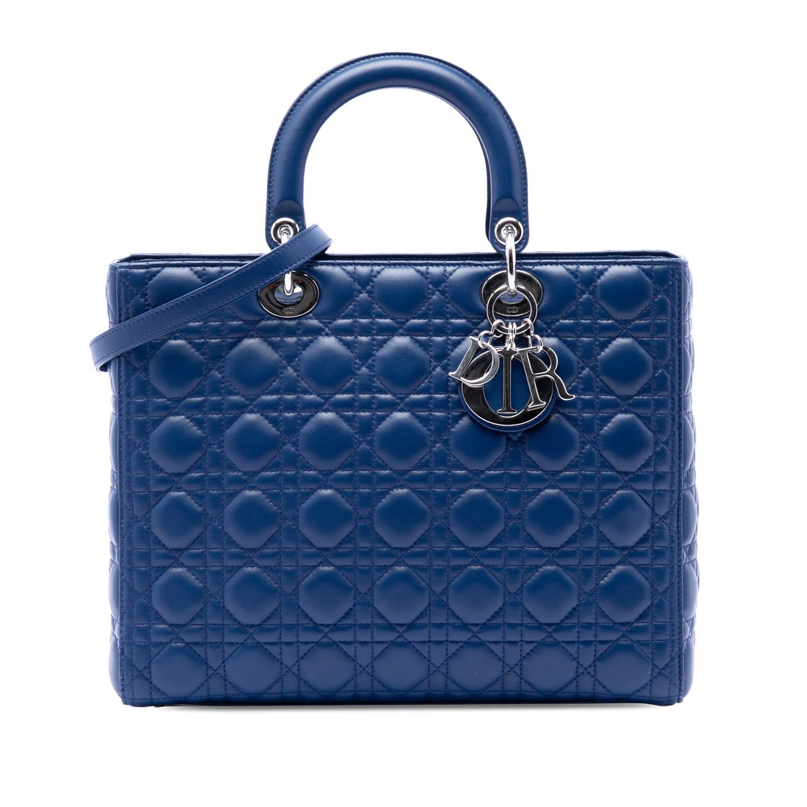 Dior Large Cannage Lambskin Tote Bag Blue (1 of 6)
