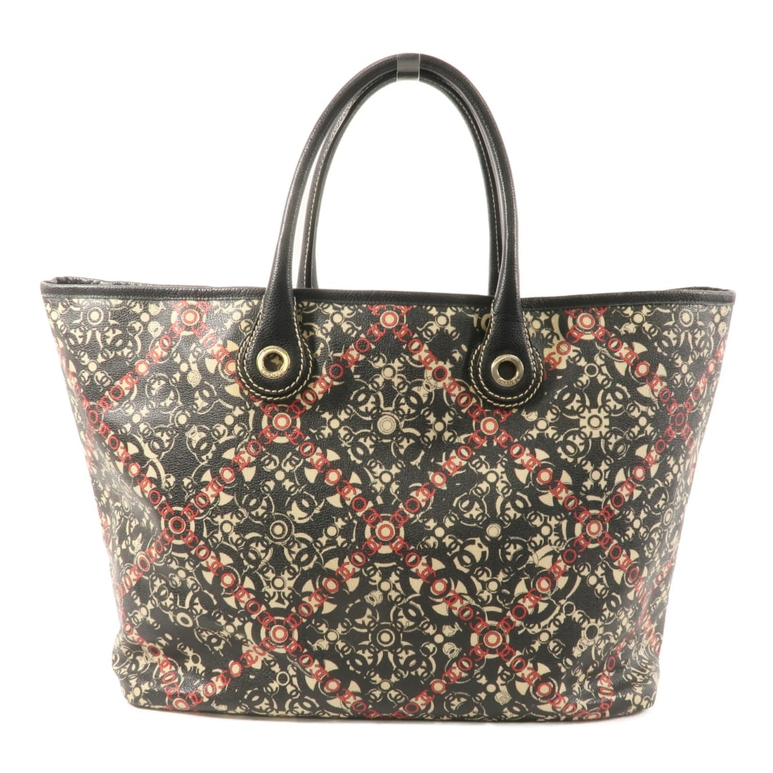 CHANEL Black PVC Coated Canvas Tote Bag: CHANEL Black PVC Coated Canvas Tote Bag This CHANEL tote bag features a black PVC coated canvas exterior, offering both durability and style. Designed in a classic tote silhouette, it is sized for eve