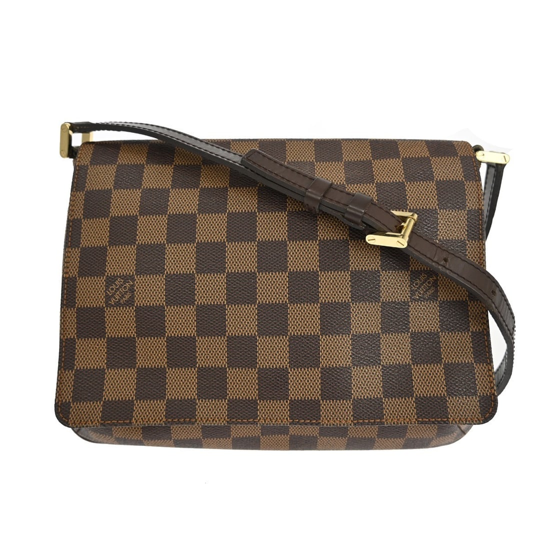 Louis Vuitton Musette Tango Damier Canvas Shoulder Bag 10 in: Louis Vuitton Musette Tango Damier Canvas Shoulder Bag 10 in This Louis Vuitton Musette Tango short shoulder bag features the iconic Damier canvas leather exterior in brown, complemented by a magnetic