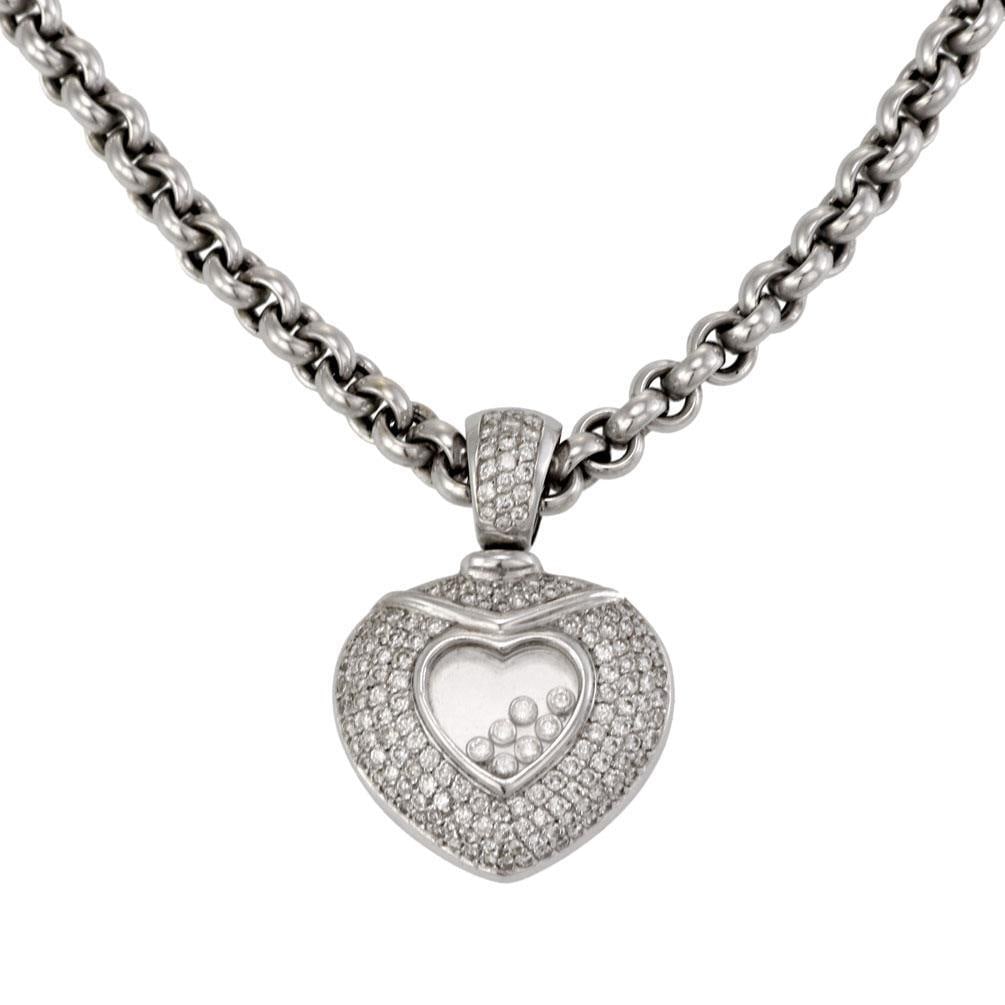 18k White Gold Diamond Heart Pendant Necklace 2.00ct Italy: 18k White Gold Diamond Heart Pendant Necklace 2.00ct Italy This stunning necklace is meticulously crafted from 18k white gold and features a beautiful heart pendant adorned with diamonds. The pendant 