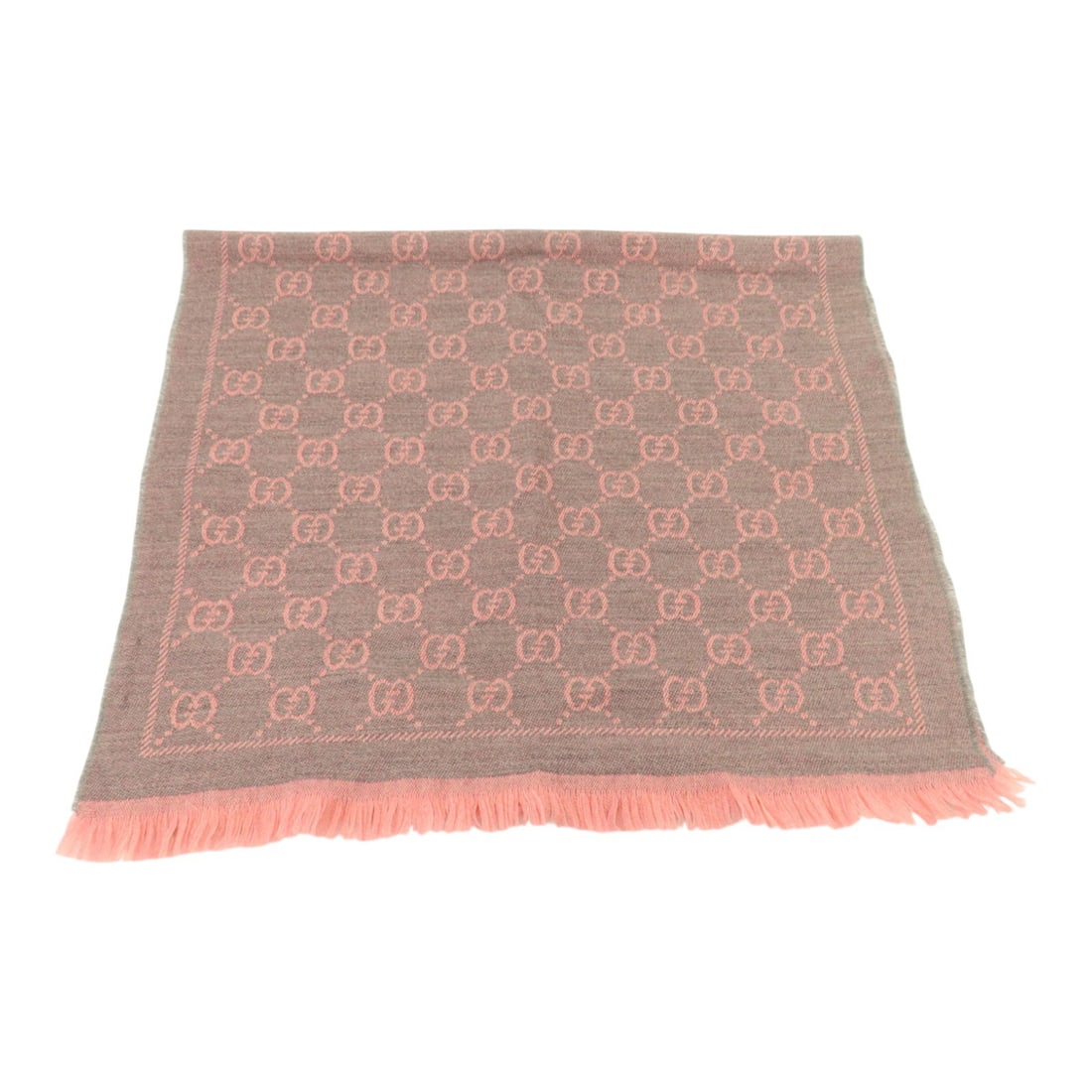 Gucci wool pink gray GG scarf 48x180cm 3G200 1272 (1 of 9)