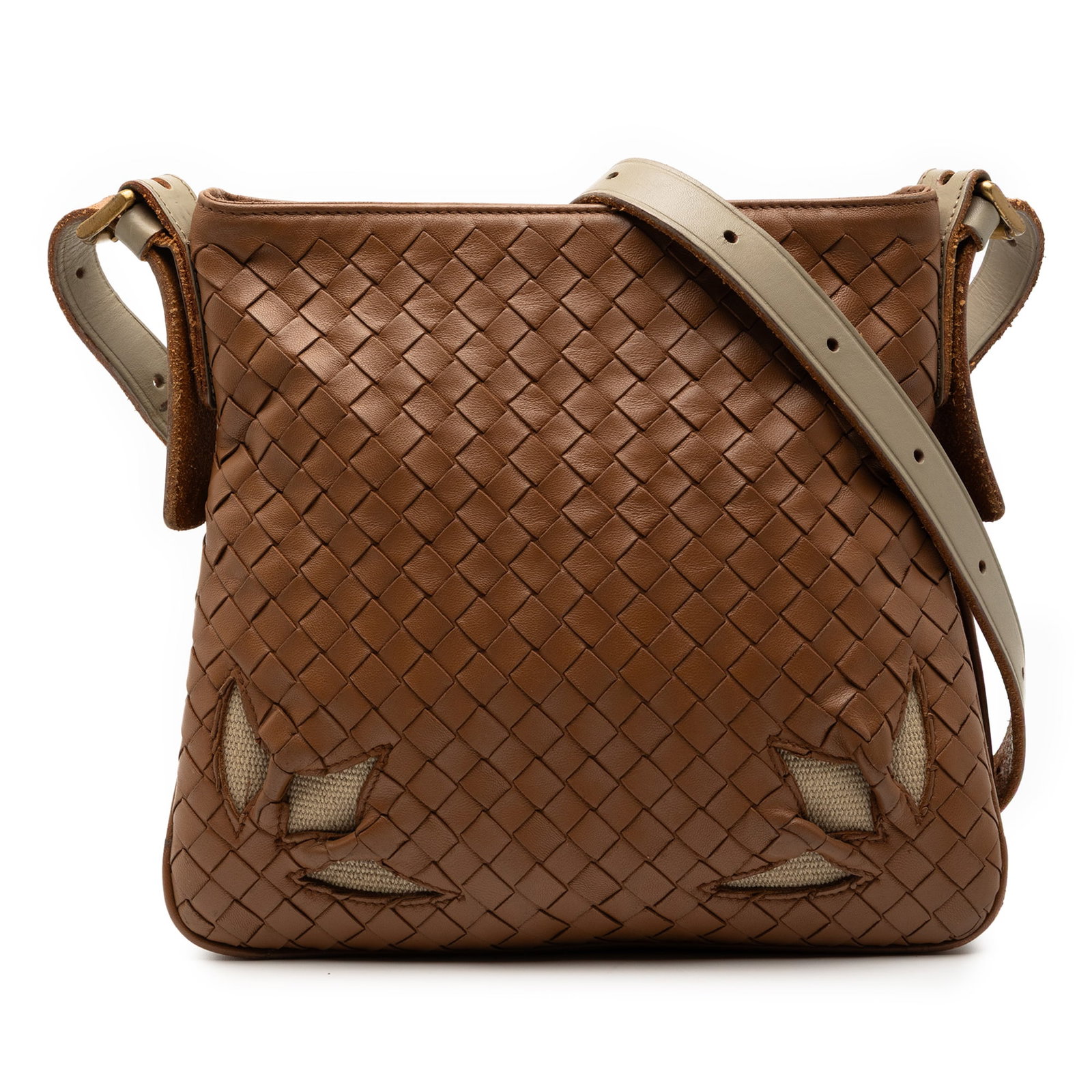 Bottega Veneta Nappa Intrecciato Leather Crossbody Shoulder Bag: Bottega Veneta Nappa Intrecciato Leather Crossbody Shoulder Bag This Bottega Veneta Nappa Intrecciato Cutwork Crossbody features a woven leather body with signature cutwork detailing, an adjustable fl