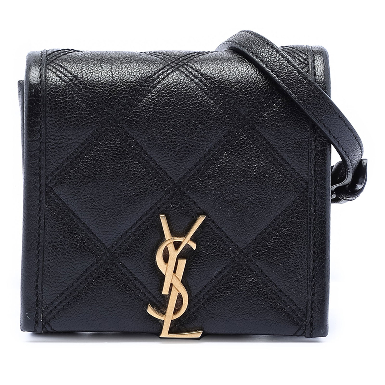 Black Quilted Lambskin Belt Bag by Saint Laurent Becky Collection: Black Quilted Lambskin Belt Bag by Saint Laurent Becky Collection This Saint Laurent Baby Quilted Lambskin Becky Belt Bag features a quilted lambskin leather body in black, complemented by a chain and