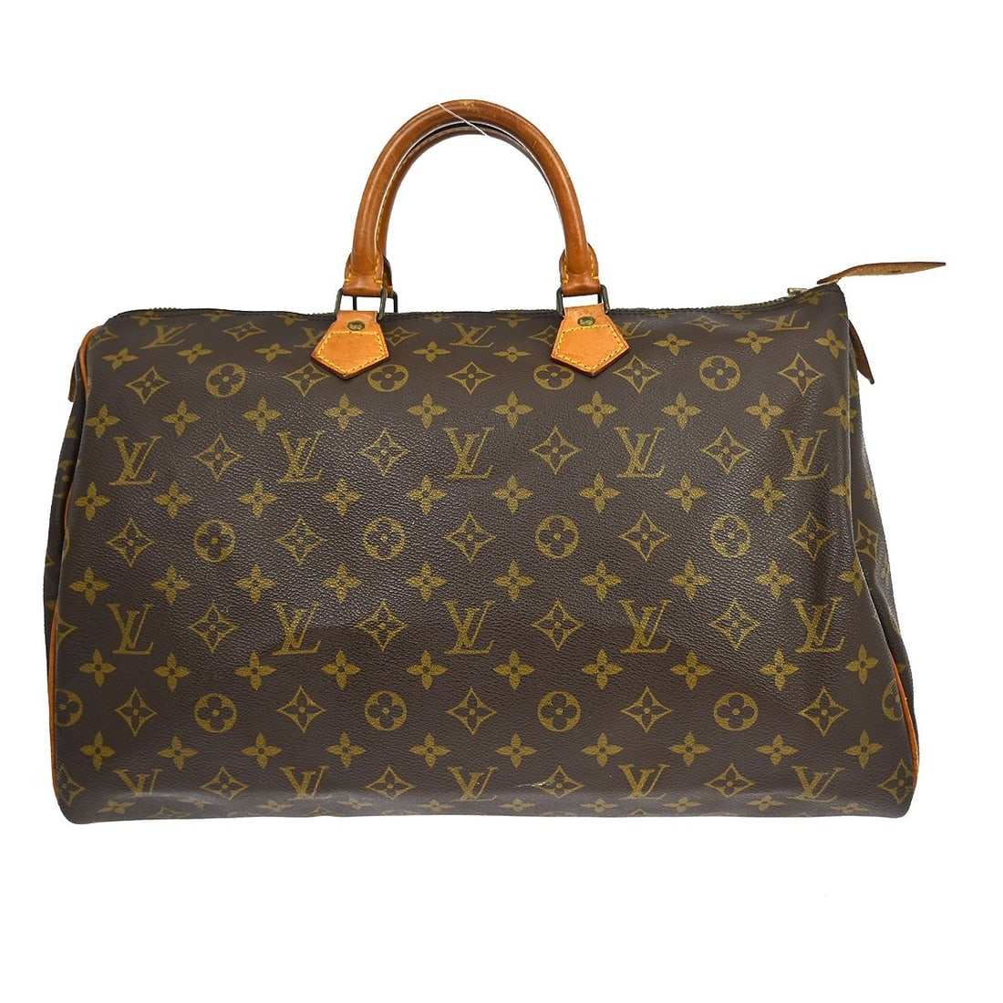 Louis Vuitton Speedy 40 Monogram Canvas Duffle Bag: Louis Vuitton Speedy 40 Monogram Canvas Duffle Bag This Louis Vuitton Speedy 40 duffle handbag features the iconic Monogram canvas leather exterior in brown, complemented by double handles and a zip c