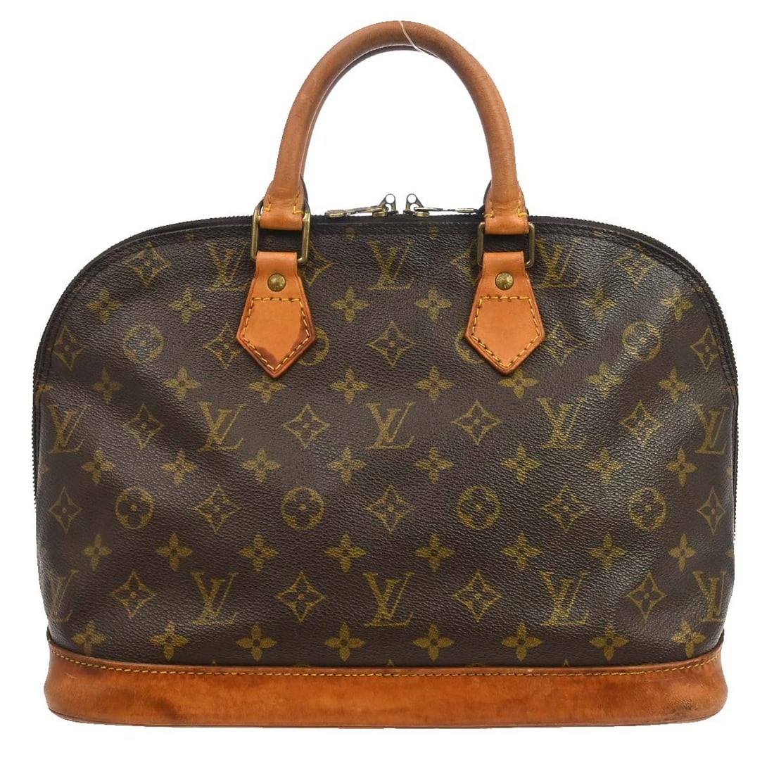 Louis Vuitton Alma Monogram Canvas Zip Handbag: Louis Vuitton Alma Monogram Canvas Zip Handbag This Louis Vuitton Alma handbag features the iconic Monogram canvas and a classic structured silhouette. Designed with double beige handles and a zip clo