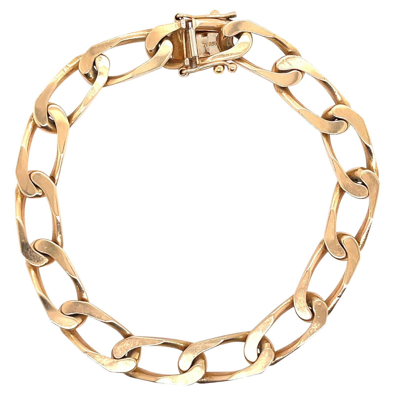 Harbor Diamonds 14K Yellow Gold Flat Oval Chain Link Bracelet 18.1g: Harbor Diamonds 14K Yellow Gold Flat Oval Chain Link Bracelet 18.1g This stunning contemporary flat oval chain link bracelet is crafted from 14 karat yellow gold, weighing 18.1 grams. The bracelet fea