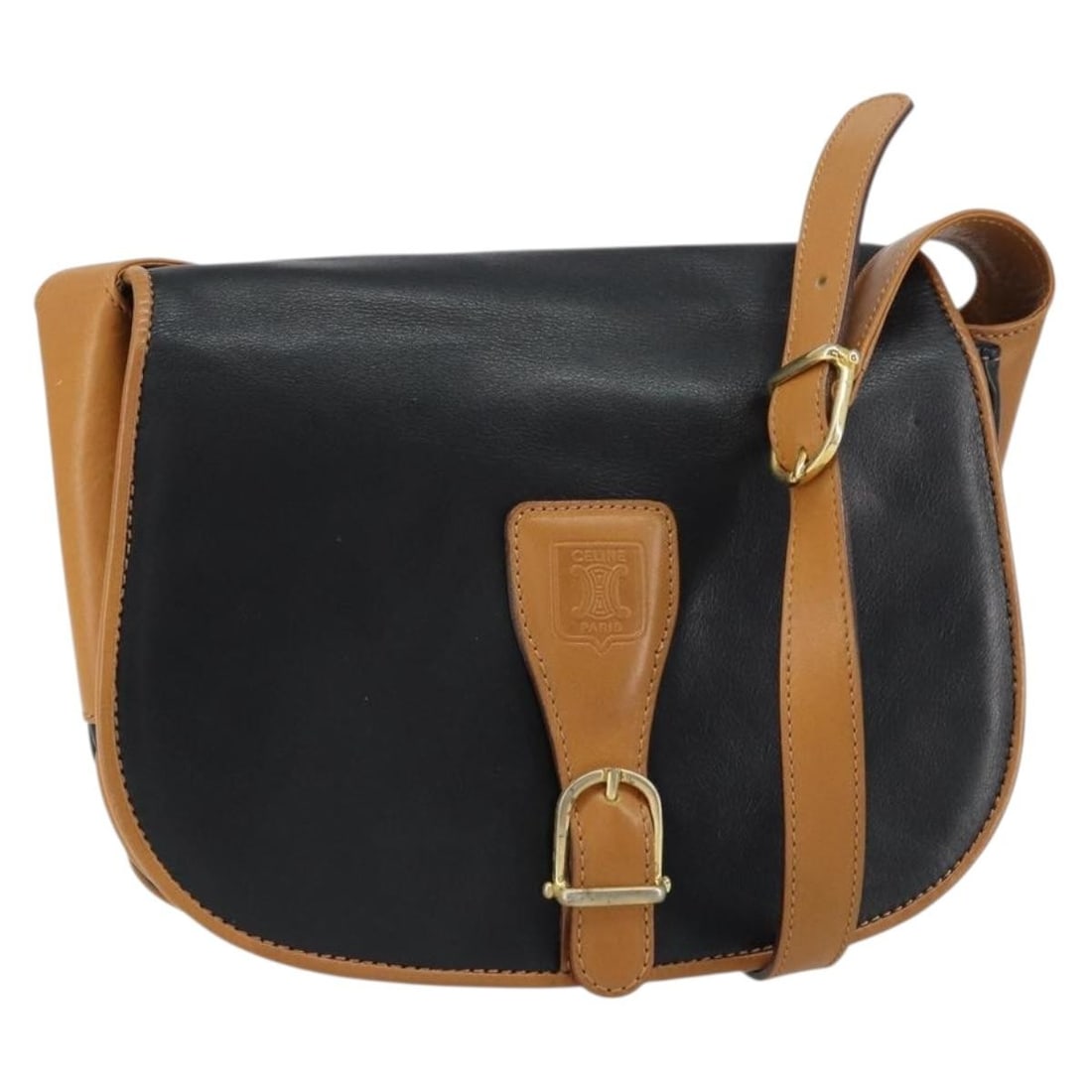 Celine Black Leather Vintage Shoulder Bag for Women: Celine Black Leather Vintage Shoulder Bag for Women This Celine vintage shoulder bag is crafted from black leather and designed for women. It features a classic silhouette with a shoulder strap. The b