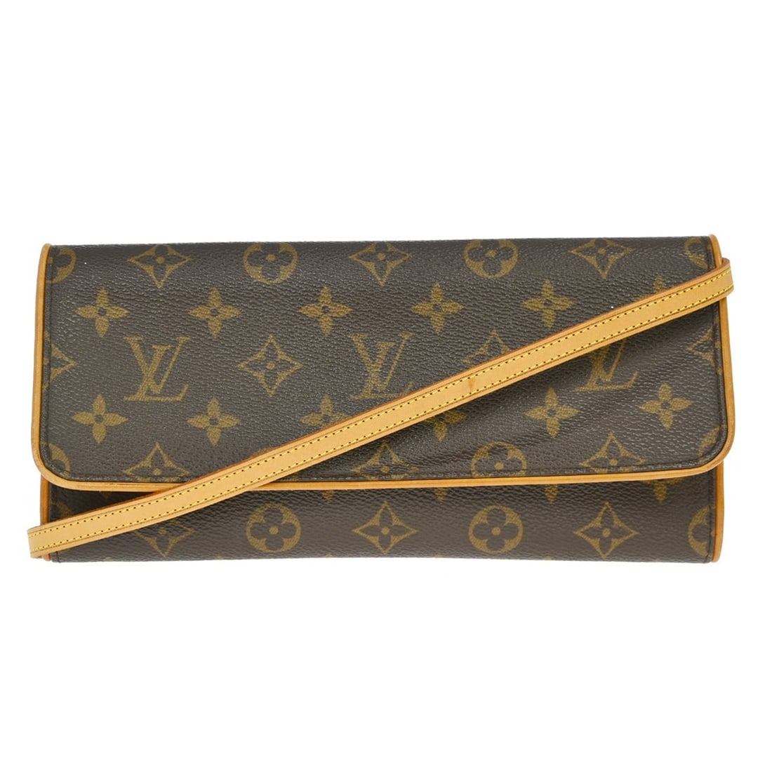 Louis Vuitton Pochette Twin GM Monogram Crossbody Bag: Louis Vuitton Pochette Twin GM Monogram Crossbody Bag This Louis Vuitton Pochette Twin GM crossbody bag features the iconic monogram canvas leather exterior with brown leather accents and a magnetic s