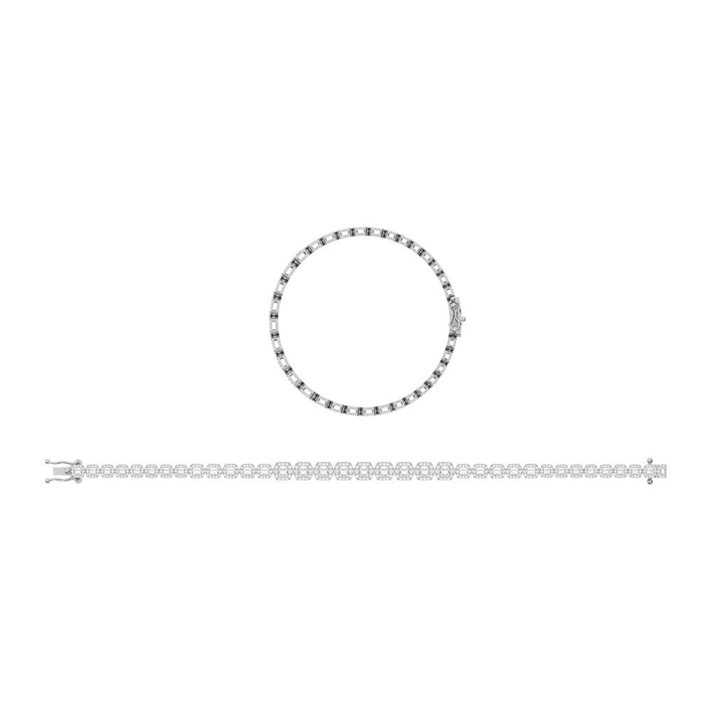 14K White Gold Diamond 2 1/3 Ct.Tw. Fashion Bracelet: 14K White Gold Diamond 2 1/3 Ct.Tw. Fashion Bracelet 14k White Gold Stone Color: G-h Stone Clarity: Si This item may take 2-5 weeks for shipping. Additional images available upon request. PLEASE NOTE: