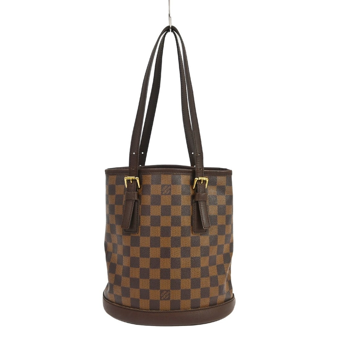 Louis Vuitton Damier Ebene Marais tote bag with adjustable strap: Louis Vuitton Damier Ebene Marais tote bag with adjustable strap This Louis Vuitton Marais tote bag features the iconic Damier Ebene canvas with leather accents and double leather handles. The bag has