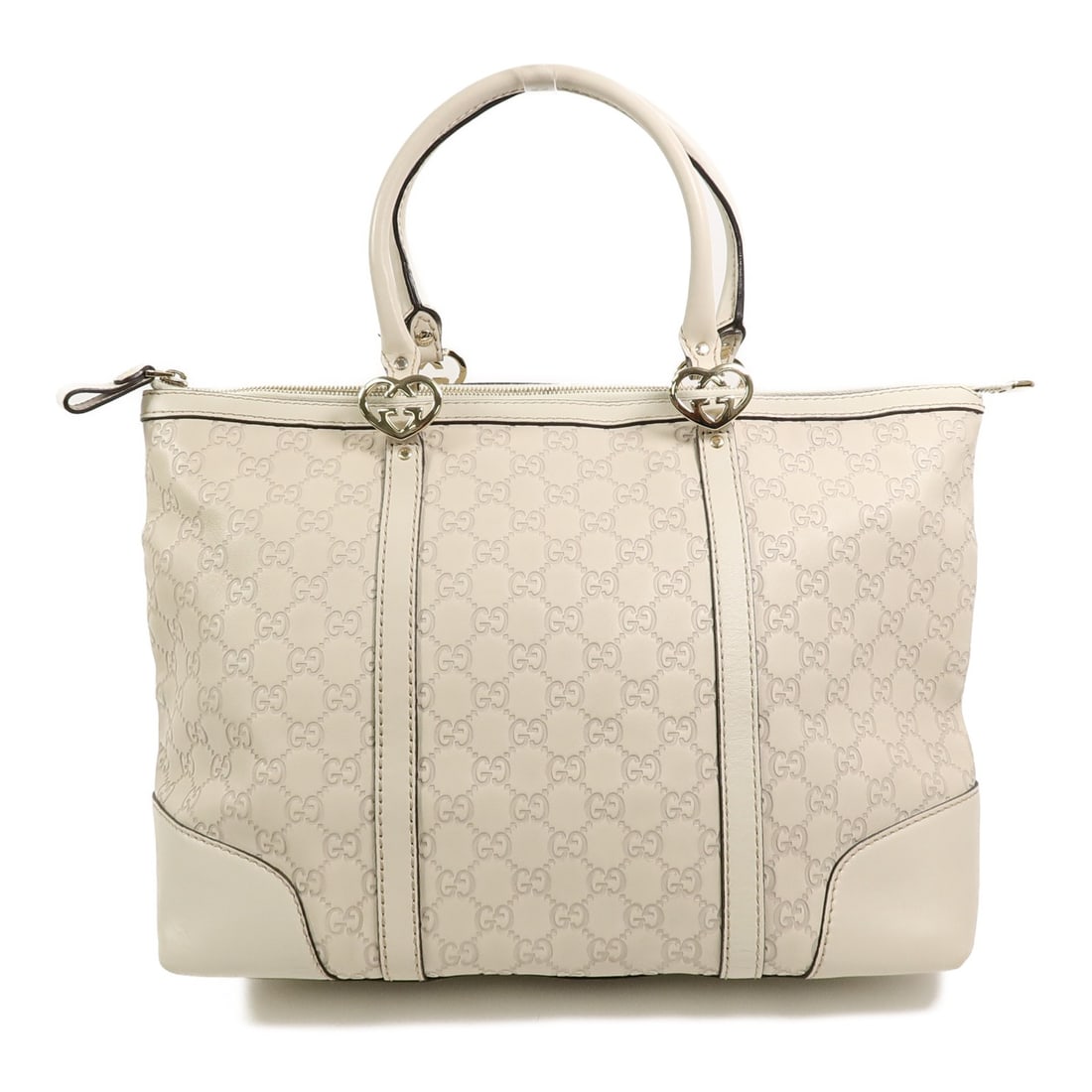 Gucci Guccissima White Calfskin Tote Bag GHW 257068: Gucci Guccissima White Calfskin Tote Bag GHW 257068 This Gucci Guccissima tote bag is crafted from white calfskin leather and features gold-tone hardware. Designed in a classic tote style, it offers a