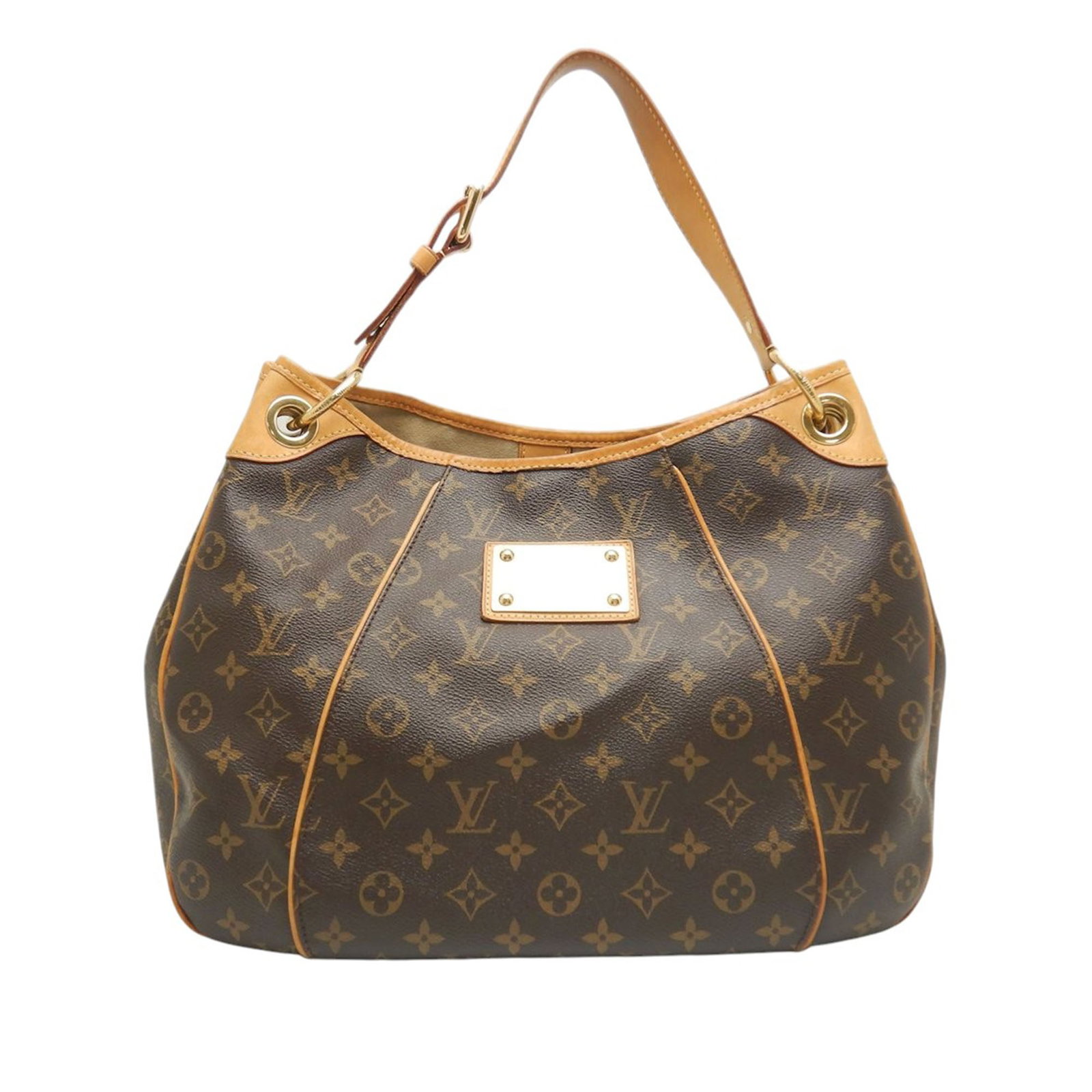 Louis Vuitton Galliera PM Monogram Canvas Tote: Louis Vuitton Galliera PM Monogram Canvas Tote This Louis Vuitton Monogram Galliera PM bag features the iconic monogram canvas with vachetta leather trim and a flat vachetta strap. The bag has an open