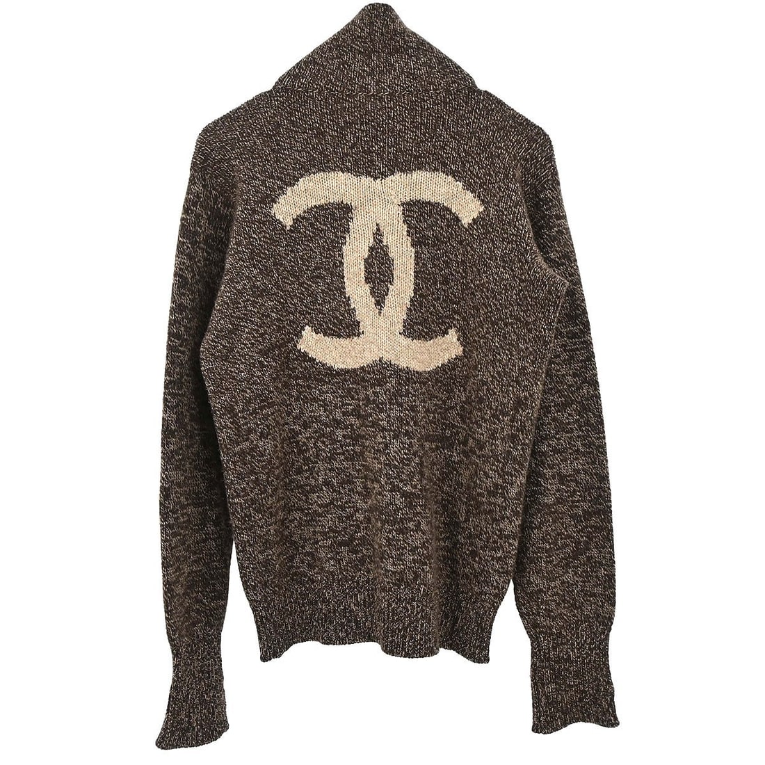 CHANEL cashmere knit high neck brown women's sweater (1 of 18)