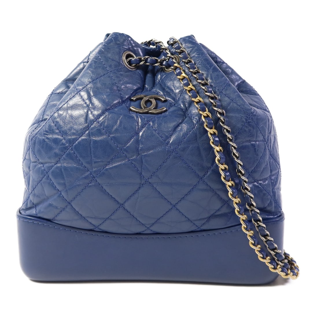 CHANEL Gabrielle Blue Calfskin Ruck Daypack Backpack: CHANEL Gabrielle Blue Calfskin Ruck Daypack Backpack This CHANEL Gabrielle Backpack is crafted from blue calfskin leather and features silver-tone hardware. Designed as a ruck daypack, it offers a sty