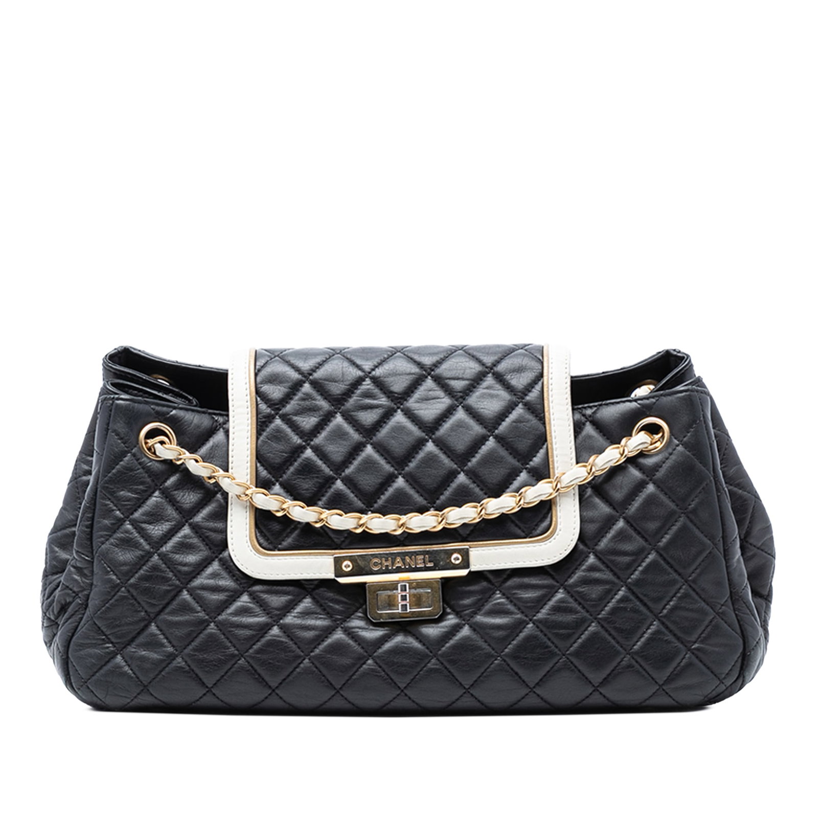 Chanel Reissue 2.55 Mademoiselle Accordion Black Quilted Lambskin Shoulder Bag (1 of 7)