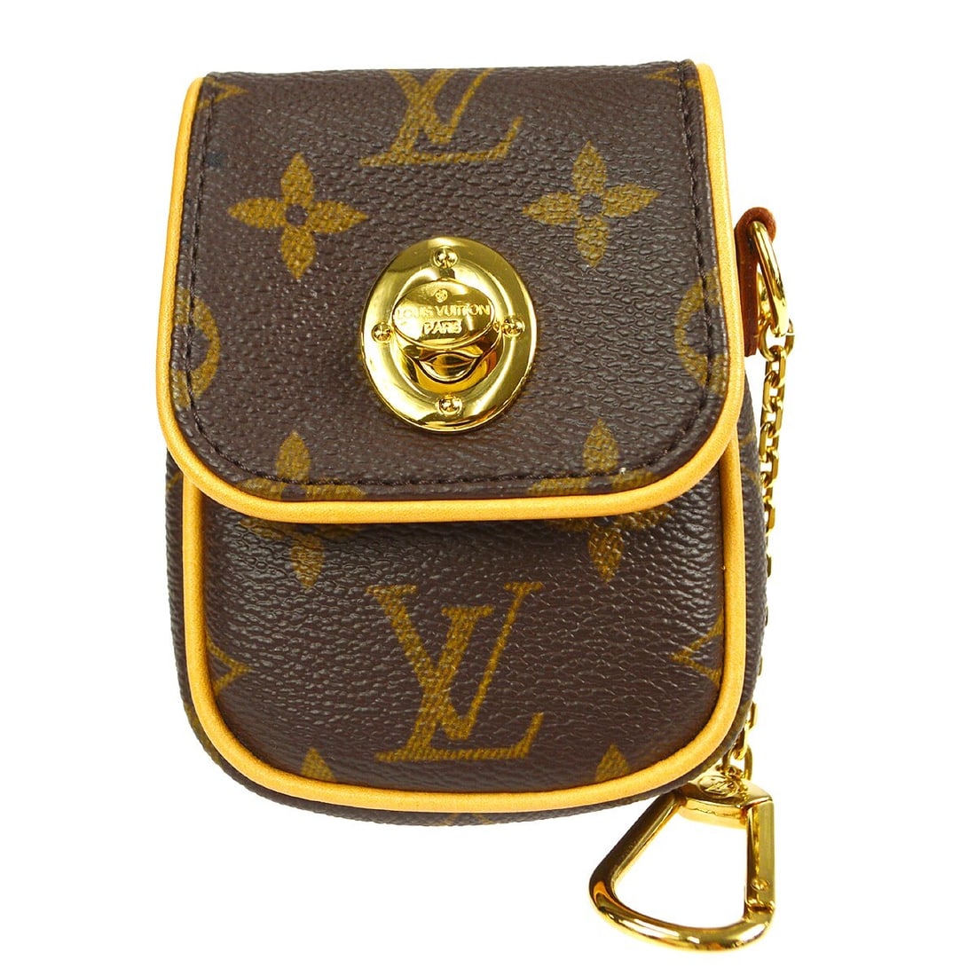 Louis Vuitton Monogram Canvas Pochette Tulum Keyring Bag Charm M60020: Louis Vuitton Monogram Canvas Pochette Tulum Keyring Bag Charm M60020 This Louis Vuitton Monogram Pochette Tulum pouch bag key holder is crafted from signature Monogram canvas in brown. Designed as a 