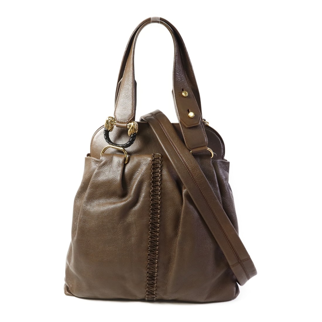 BVLGARI Brown Calfskin 2 Way Shoulder Bag GHW (1 of 18)