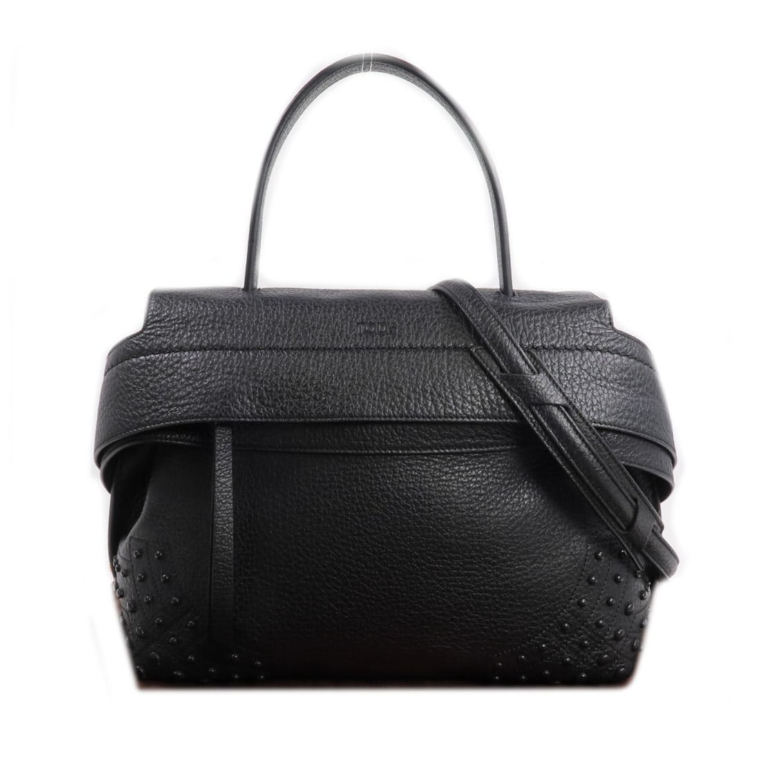 Tod's Wave Black Calfskin Leather Convertible Shoulder and Handbag: Tod's Wave Black Calfskin Leather Convertible Shoulder and Handbag This TOD'S Wave Bag is a versatile 2-way shoulder bag and handbag crafted from black calfskin leather. The bag features a sleek desig