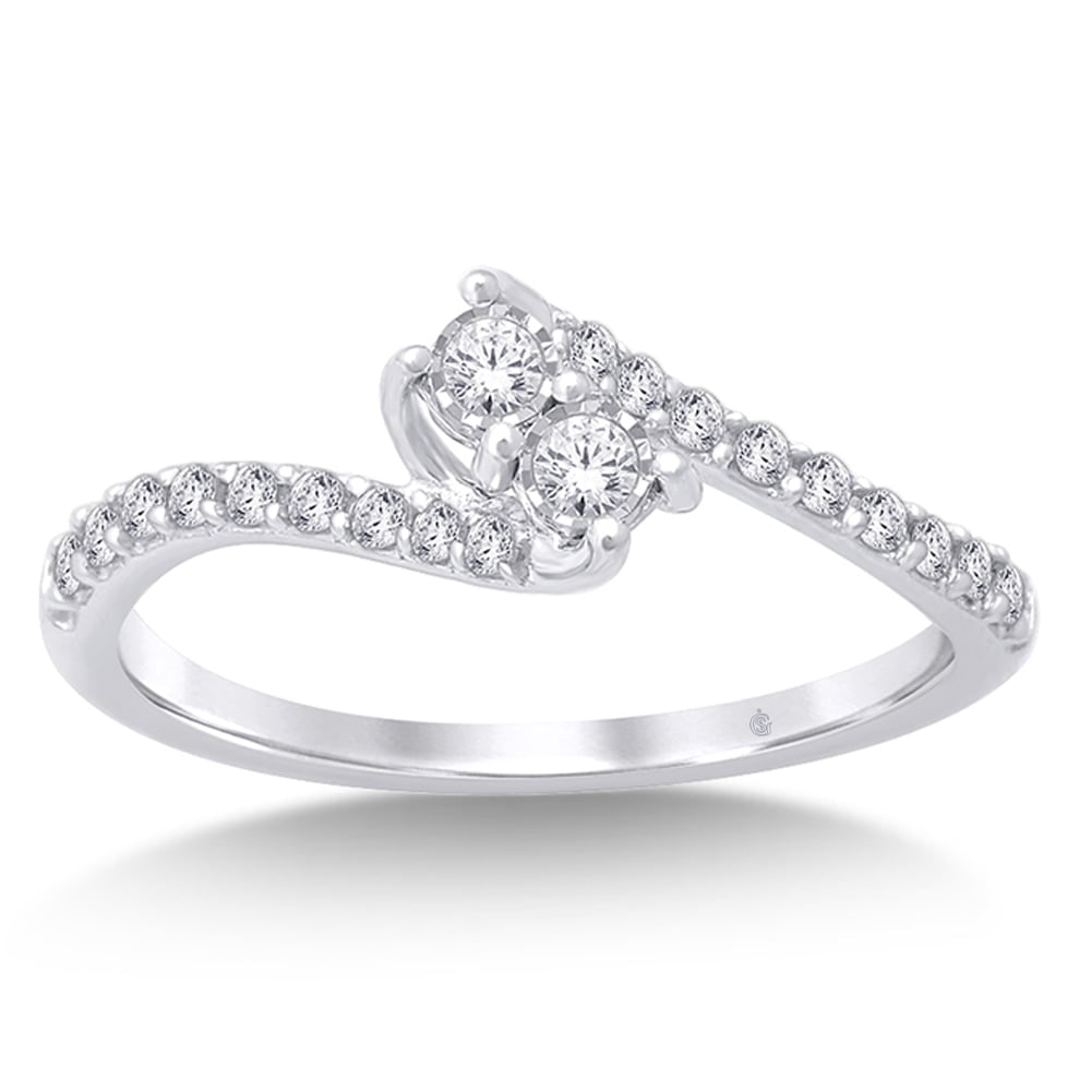 14K White Gold 1/4 Ct.Tw. Diamond Fashion Ring: 14K White Gold 1/4 Ct.Tw. Diamond Fashion Ring This beautiful ring is available in 14K White Gold. There are 20 round diamonds with a total carat weight of 1/4 Ct.Tw. set in a prong setting. 14k White