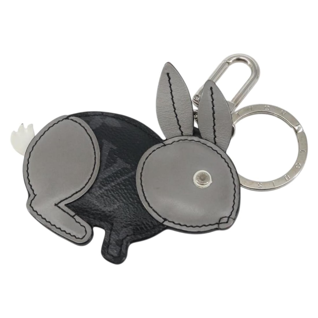 Authentic LOUIS VUITTON Monogram Eclipse Rabbit Charm M63224: Authentic LOUIS VUITTON Monogram Eclipse Rabbit Charm M63224 Elevate your accessory collection with the LOUIS VUITTON Monogram Eclipse Porte Cles Animal Rabbit Charm. Crafted from durable metal and fe