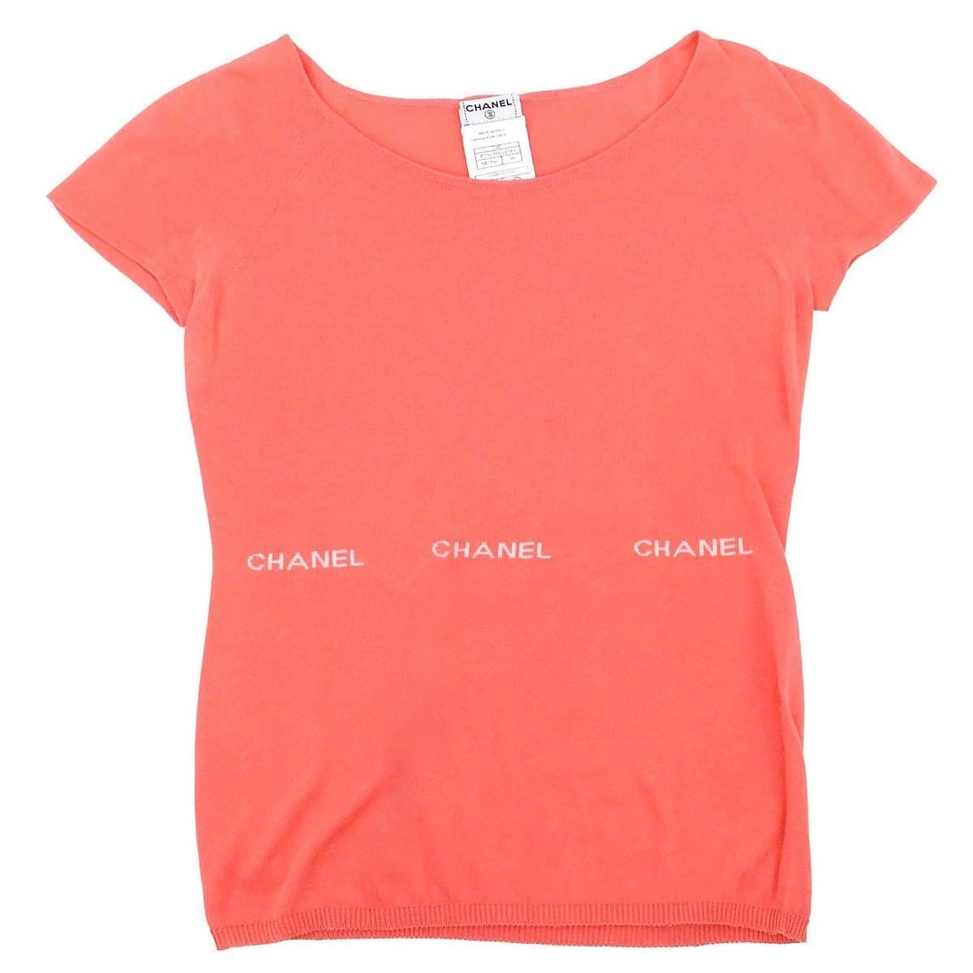 CHANEL Pink Cotton Short Sleeve Women Top Size 38 (1 of 18)