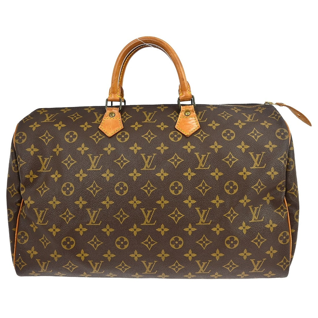 Louis Vuitton Speedy 40 Monogram Canvas Duffle Bag: Louis Vuitton Speedy 40 Monogram Canvas Duffle Bag This Louis Vuitton Monogram Speedy 40 Duffle Handbag features the iconic monogram canvas leather in a classic brown color. Designed with double handl