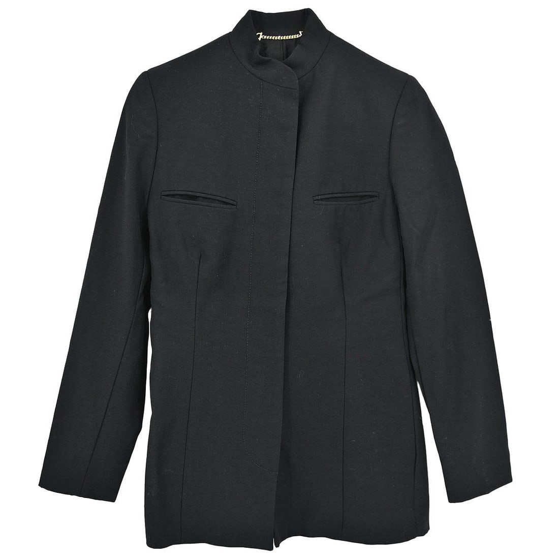 Gucci Black Wool Mid-Length Single Breasted Women's Jacket Size 38 (1 of 12)