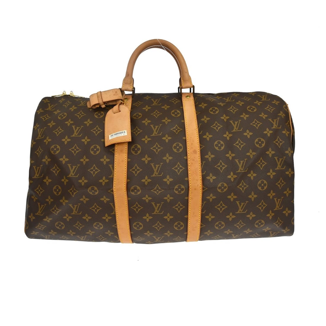 Louis Vuitton Keepall Monogram Canvas Travel Bag 55cm: Louis Vuitton Keepall Monogram Canvas Travel Bag 55cm This Louis Vuitton Keepall Bag features the iconic monogram canvas design in brown. Crafted for unisex use, it offers a spacious interior and is m