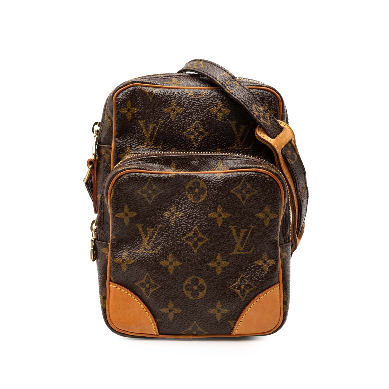Louis Vuitton Amazone Shoulder Bag Monogram Canvas With Leather Trim: Louis Vuitton Amazone Shoulder Bag Monogram Canvas With Leather Trim This Louis Vuitton Amazone bag features the signature monogram canvas with vachetta leather trim, an adjustable shoulder strap, a t