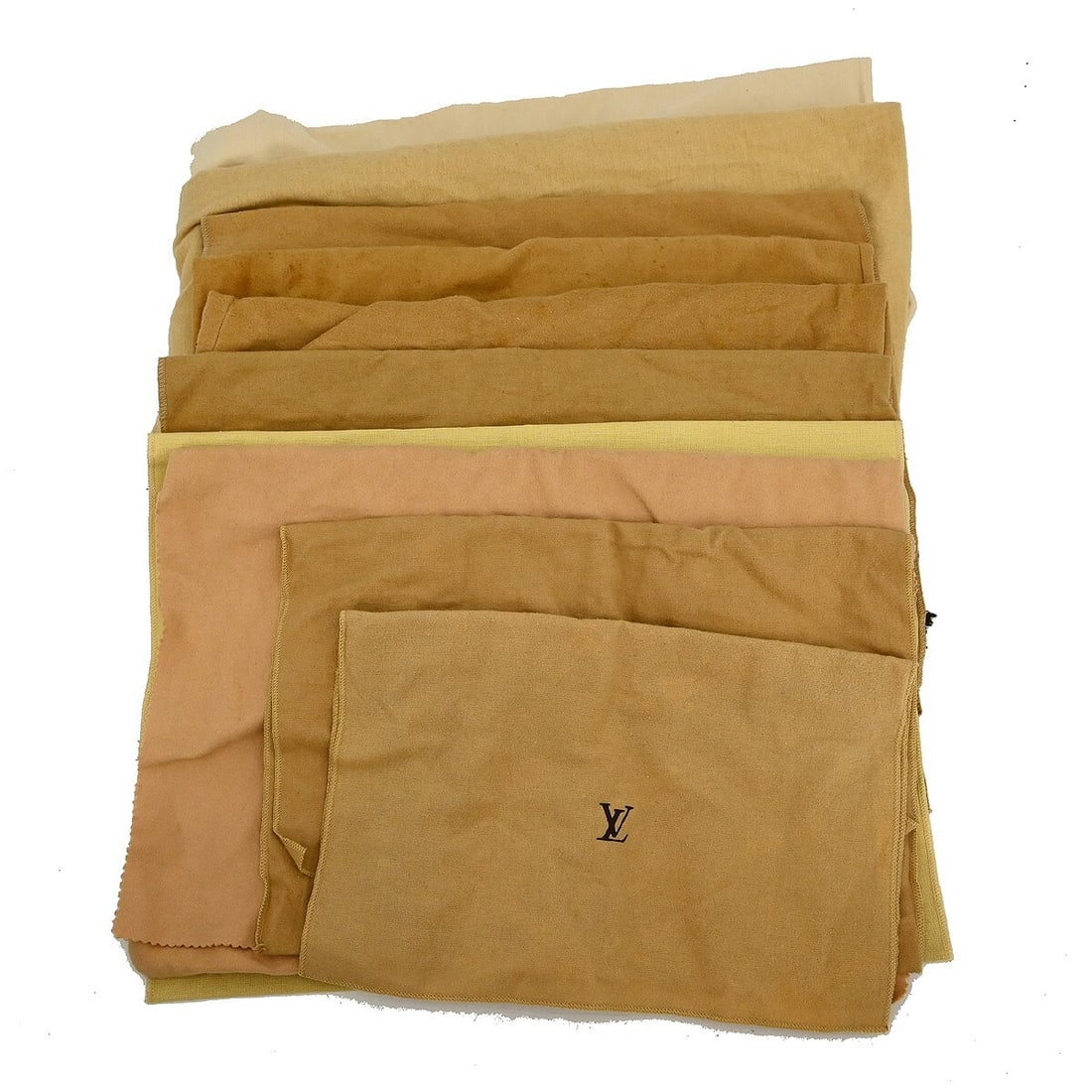 Set of 10 Louis Vuitton Cotton Brown Beige Dust Bags: Set of 10 Louis Vuitton Cotton Brown Beige Dust Bags This is a set of 10 authentic Louis Vuitton dust bags made from 100% cotton in brown and beige. Designed for unisex use, these dust bags are suitab
