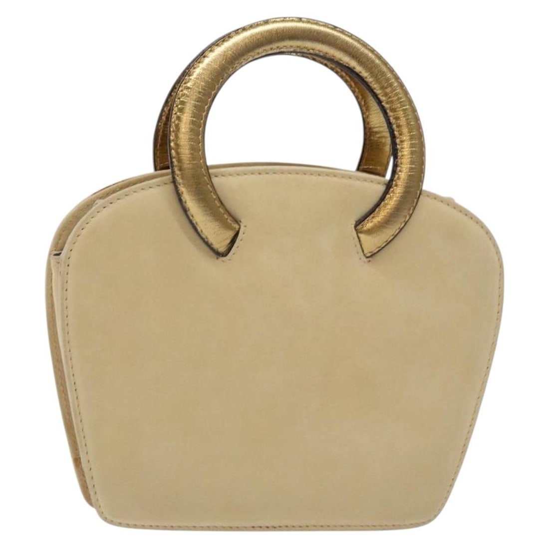 Beige Suede Salvatore Ferragamo Women's Vintage Purse 18cm by 14cm by 4cm: Beige Suede Salvatore Ferragamo Women's Vintage Purse 18cm by 14cm by 4cm This vintage Salvatore Ferragamo handbag is crafted from beige suede with metal fittings. The handbag shows signs of wear incl
