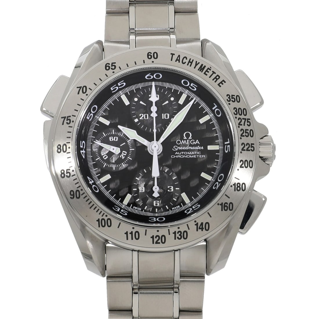 Omega Speedmaster Split Seconds 3840.50.31 Automatic Steel Watch: Omega Speedmaster Split Seconds 3840.50.31 Automatic Steel Watch This OMEGA Speedmaster Split Seconds Chronograph 3840.50.31 is a Swiss-made men's wristwatch featuring a stainless steel case and brace