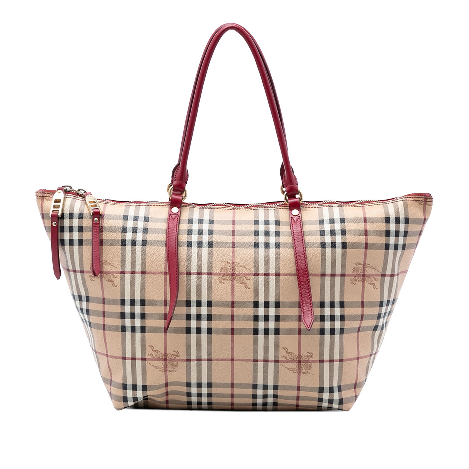 Burberry Haymarket Check Salisbury Tote Medium Coated Canvas: Burberry Haymarket Check Salisbury Tote Medium Coated Canvas This Burberry Medium Haymarket Check Salisbury Tote is crafted from coated canvas with rolled leather straps and features a top zip closure