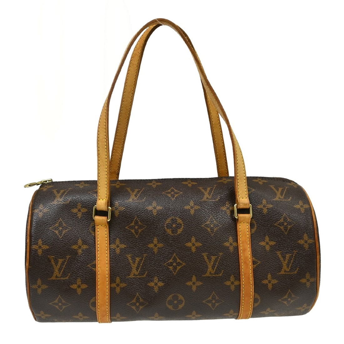 Louis Vuitton Papillon 30 Monogram Canvas Zip Handbag: Louis Vuitton Papillon 30 Monogram Canvas Zip Handbag This Louis Vuitton Papillon 30 handbag features the iconic monogram canvas in brown, complemented by brown leather double handles and a zip closur