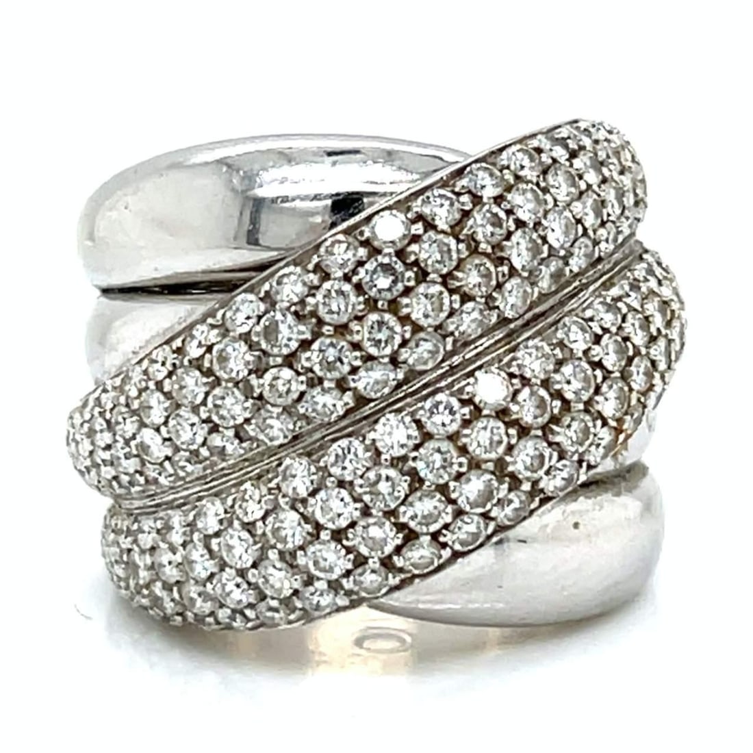18K White Gold 6.00 Ct Diamond Ring 204 Diamonds F-G VVS-VS (1 of 4)