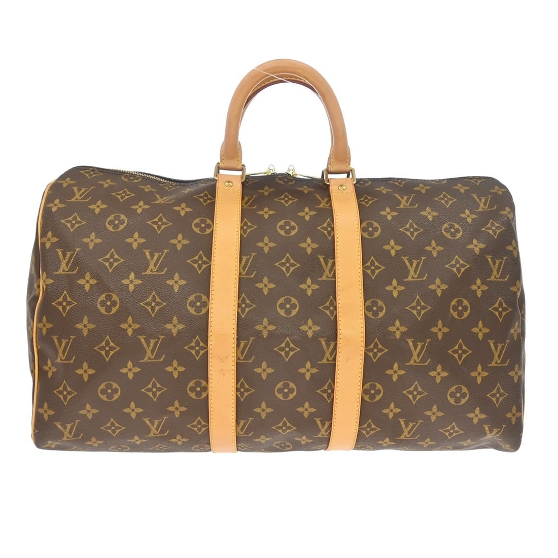 Louis Vuitton Keepall Canvas Travel Bag 45cm x 27cm x 20cm: Louis Vuitton Keepall Canvas Travel Bag 45cm x 27cm x 20cm This Louis Vuitton Keepall Bag features the iconic Monogram Canvas design in brown. Crafted in France, it is a unisex travel bag with leather