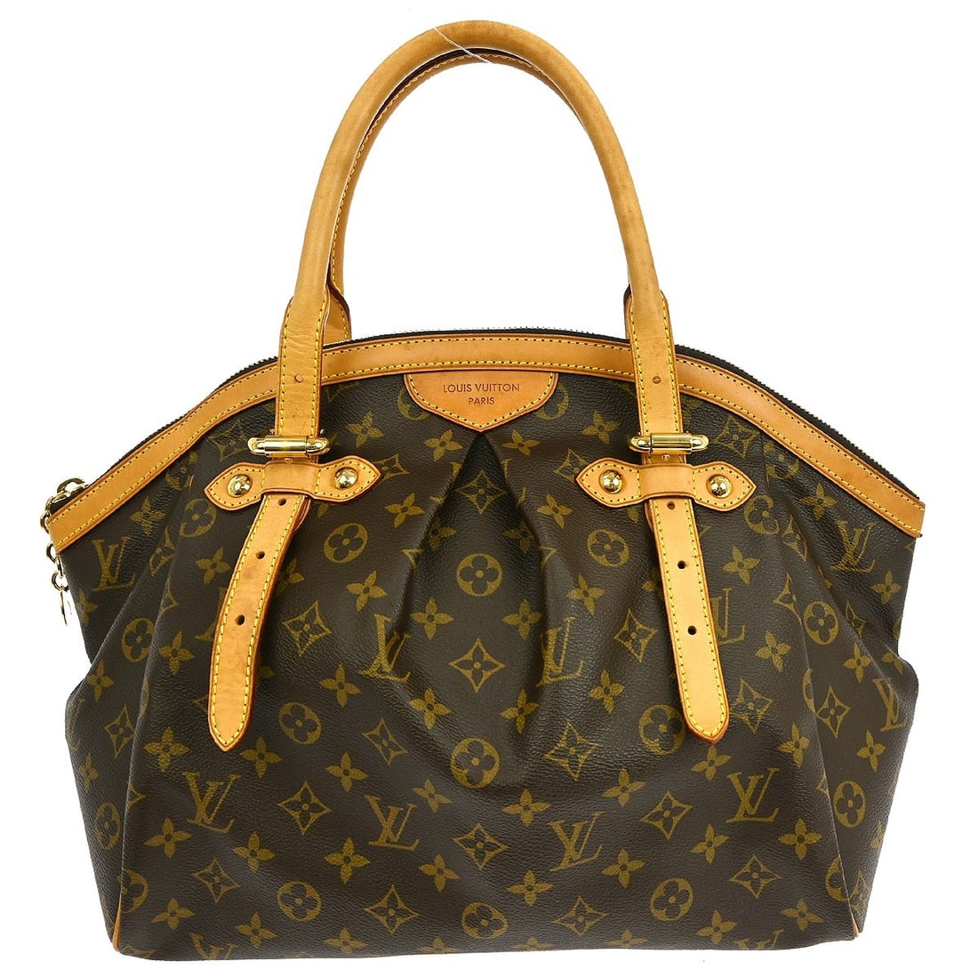 Louis Vuitton Tivoli GM Monogram Canvas Tote Brown: Louis Vuitton Tivoli GM Monogram Canvas Tote Brown This Louis Vuitton Tivoli GM handbag features the iconic monogram canvas with leather accents and a spacious large tote design. The bag is equipped w