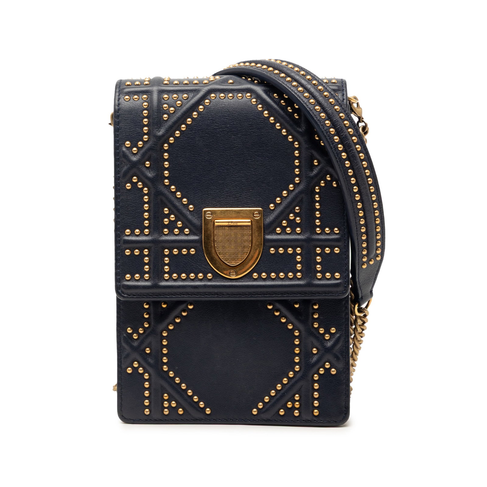 Dior Studded Lambskin Vertical Crossbody Bag (1 of 7)