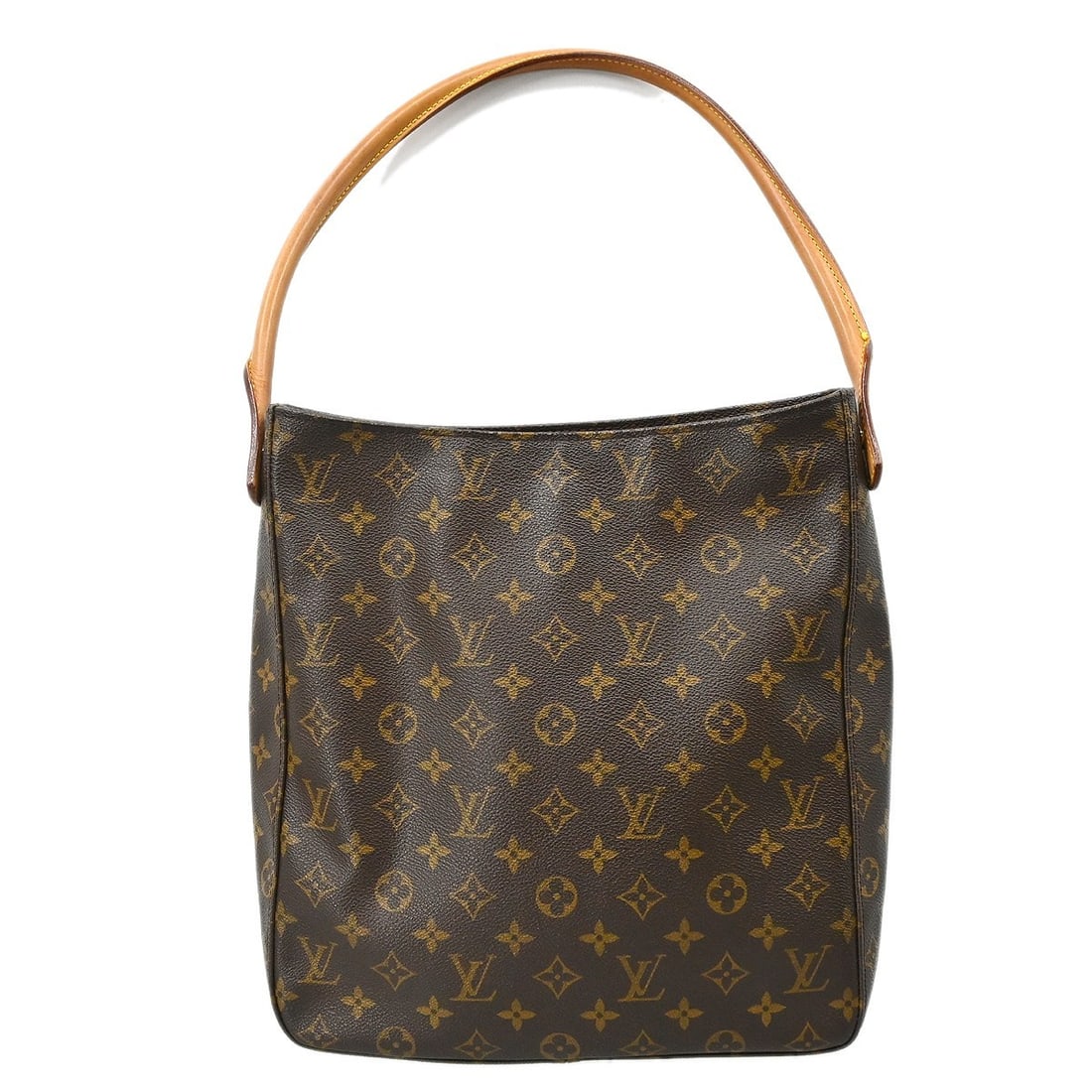 Louis Vuitton Monogram Canvas Looping Bag: Louis Vuitton Monogram Canvas Looping Bag This Louis Vuitton Monogram Looping Handbag features the iconic monogram canvas in brown, complemented by leather accents. Designed for women, it offers a spa