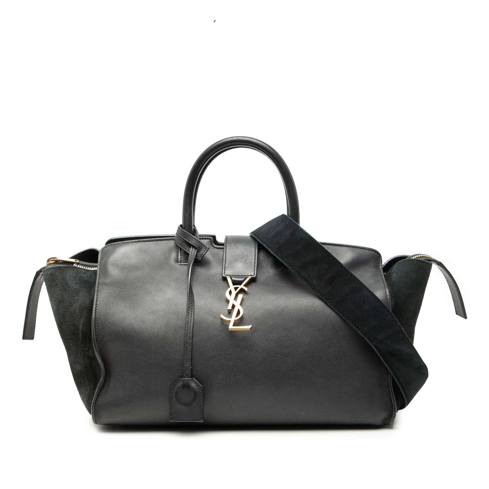 Saint Laurent Black Leather Small Downtown Cabas Satchel: Saint Laurent Black Leather Small Downtown Cabas Satchel Introducing the Saint Laurent Small Leather Downtown Cabas Satchel, a stylish and functional accessory crafted from premium leather. This bag f