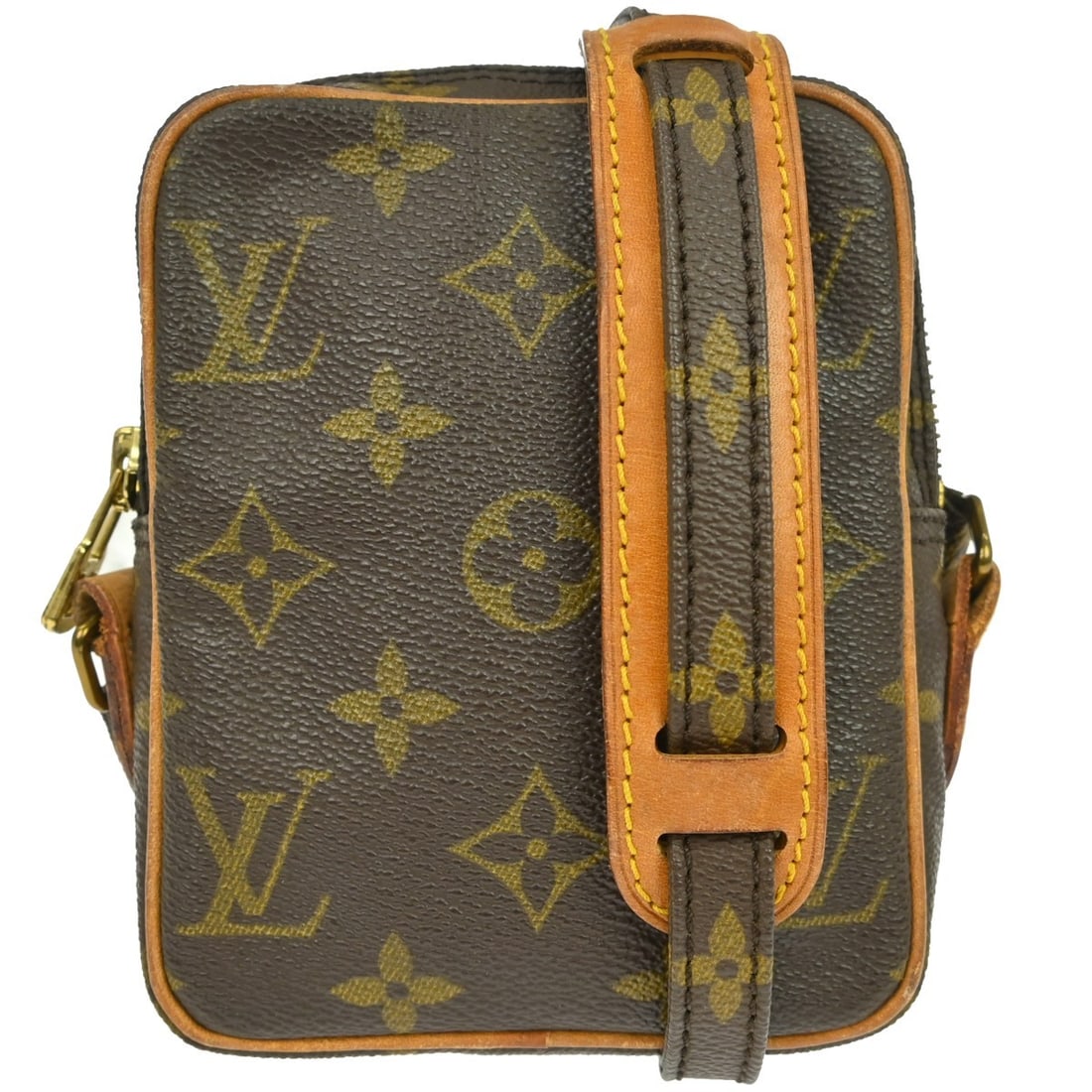 Louis Vuitton Danube Mini crossbody bag monogram canvas: Louis Vuitton Danube Mini crossbody bag monogram canvas This Louis Vuitton Monogram Mini Danube Shoulder Bag features the iconic monogram canvas leather exterior with brown leather accents. Designed i