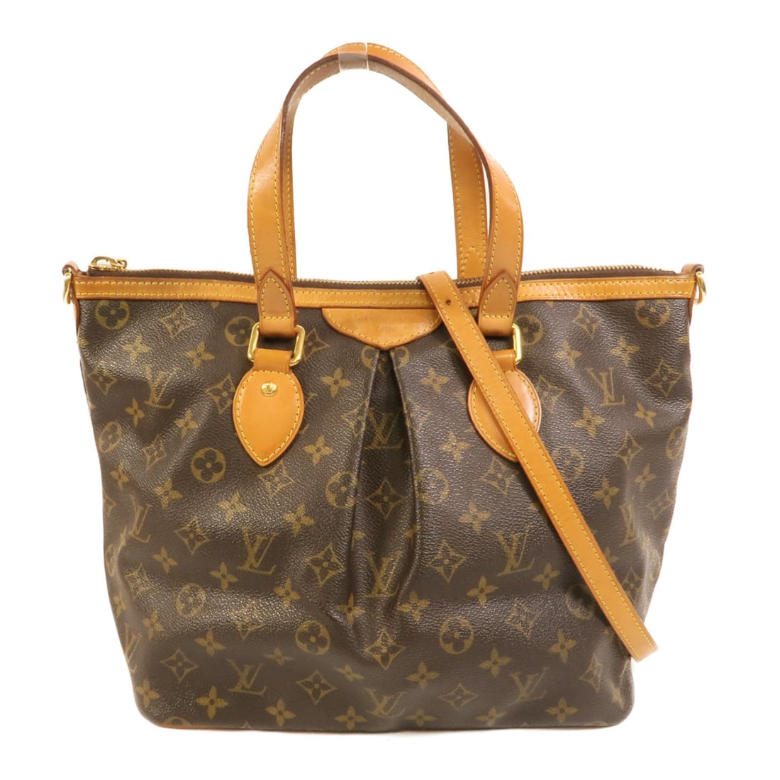 Louis Vuitton Palermo PM Monogram Brown 2 Way Shoulder Bag M40145: Louis Vuitton Palermo PM Monogram Brown 2 Way Shoulder Bag M40145 This Louis Vuitton Palermo PM is a versatile 2-way shoulder bag crafted from brown PVC coated canvas with signature monogram detailing