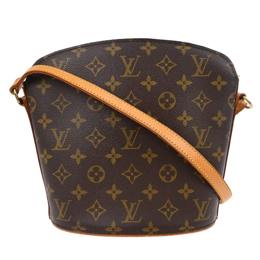 Louis Vuitton Drouot Monogram Canvas Crossbody Bag M51290: Louis Vuitton Drouot Monogram Canvas Crossbody Bag M51290 This Louis Vuitton Drouot shoulder bag features the brand's iconic monogram canvas leather exterior with beige crossbody strap and brown leath