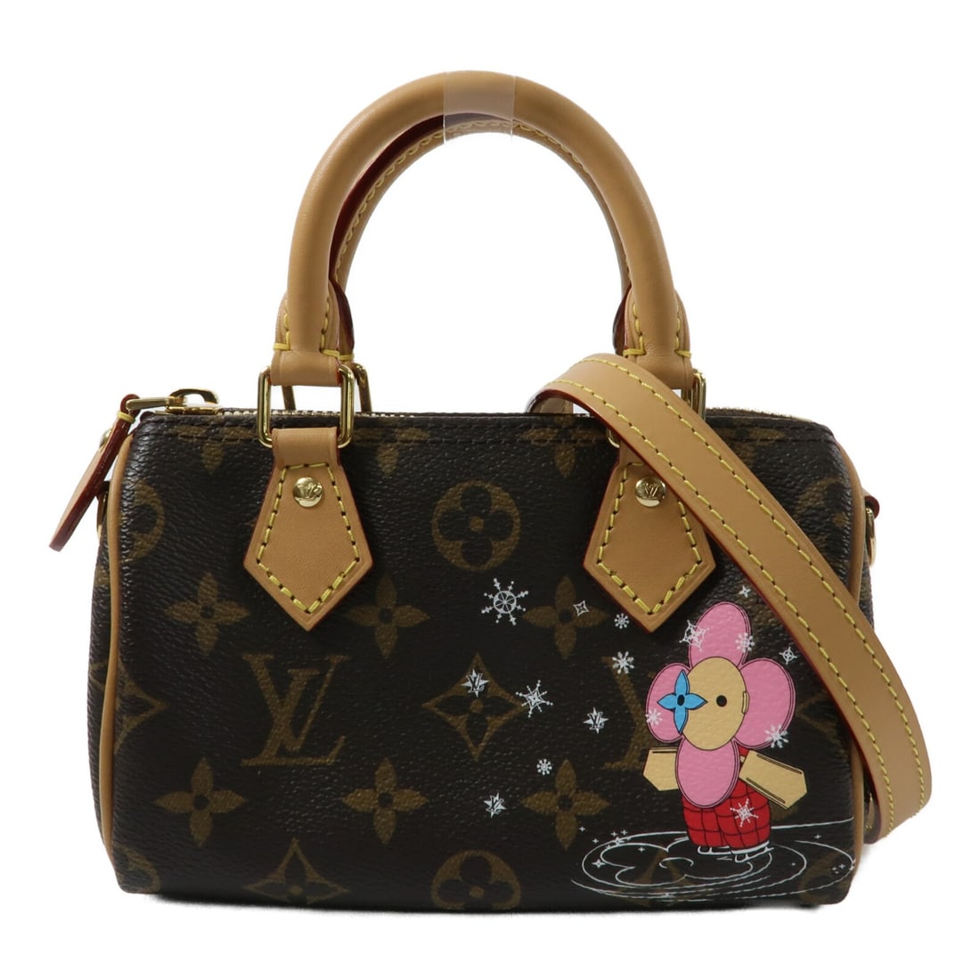 Louis Vuitton Nano Speedy Monogram Pink GHW 2 Way Bag M82624: Louis Vuitton Nano Speedy Monogram Pink GHW 2 Way Bag M82624 This Louis Vuitton Nano Speedy 2-Way Shoulder Handbag features the iconic monogram in a pink colorway. Crafted from durable PVC coated canv