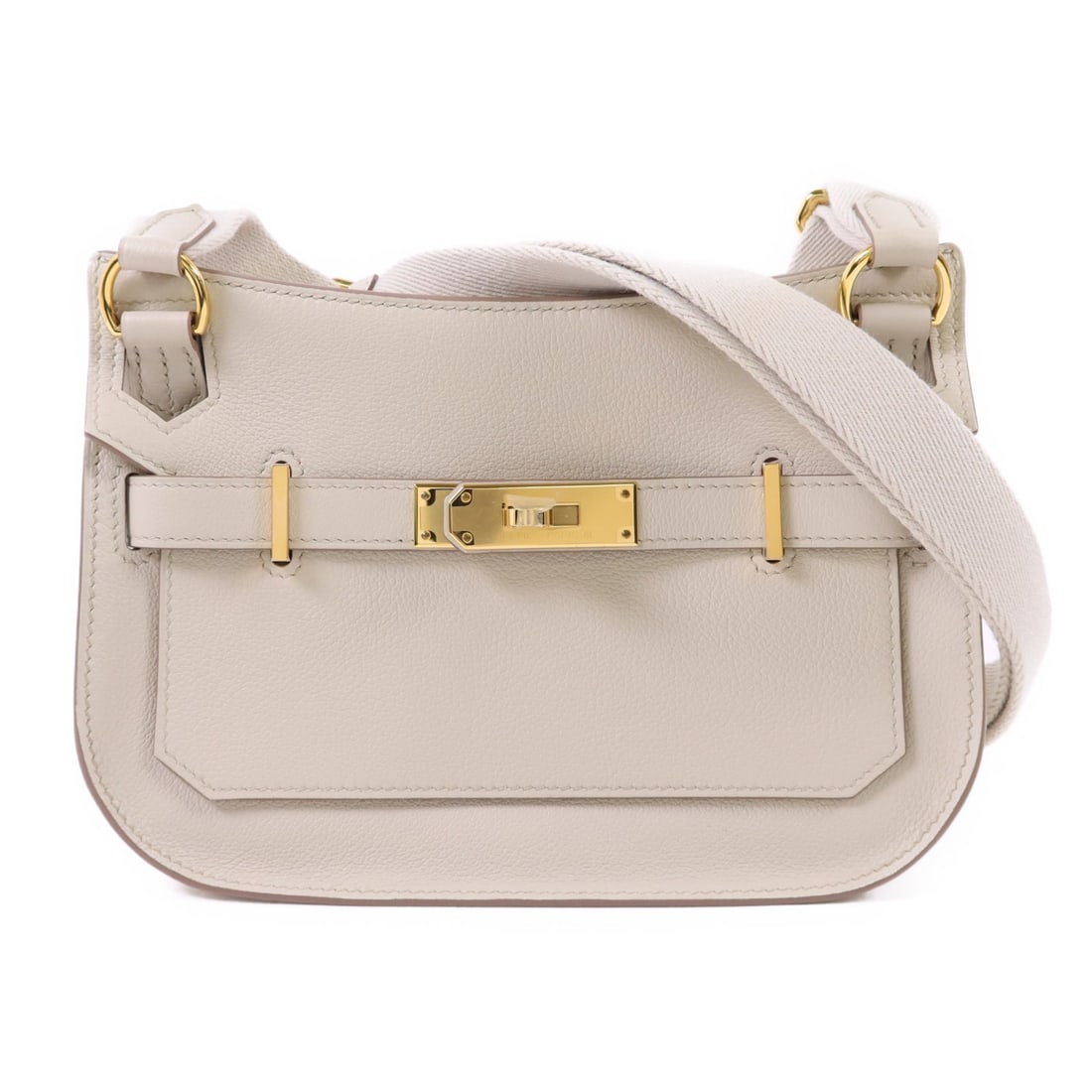 Hermes Mini Jypsiere Gray Leather Shoulder Bag GHW: Hermes Mini Jypsiere Gray Leather Shoulder Bag GHW This Hermes Mini Jypsiere shoulder bag is crafted from Evercolor calfskin leather in a sophisticated gray color. Made in France, it features gold-ton